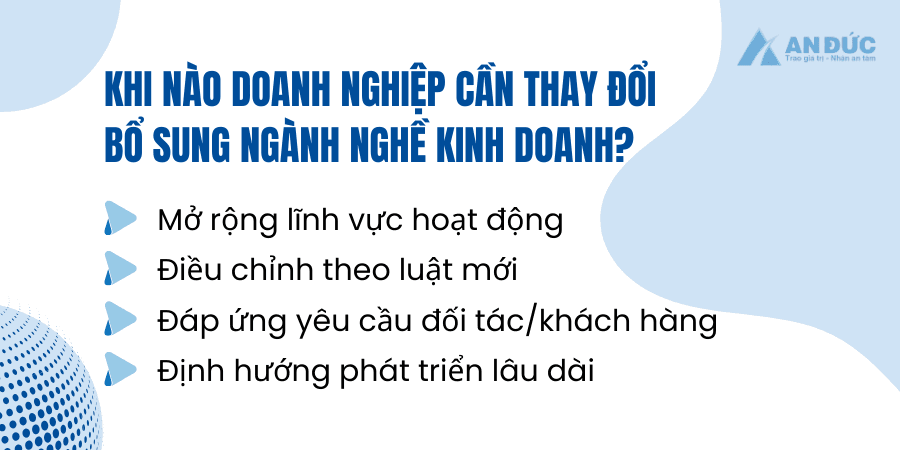 Thay đổi bổ sung ngành nghề kinh doanh 2025
