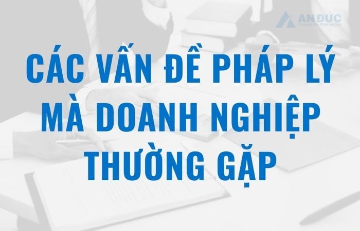 Đại lý thuế An Đức Các vấn đề pháp lý mà doanh nghiệp thường gặp - An Đức