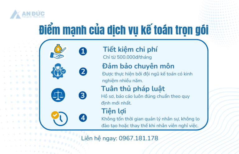 Điểm mạnh của dịch vụ kế toán trọn gói
