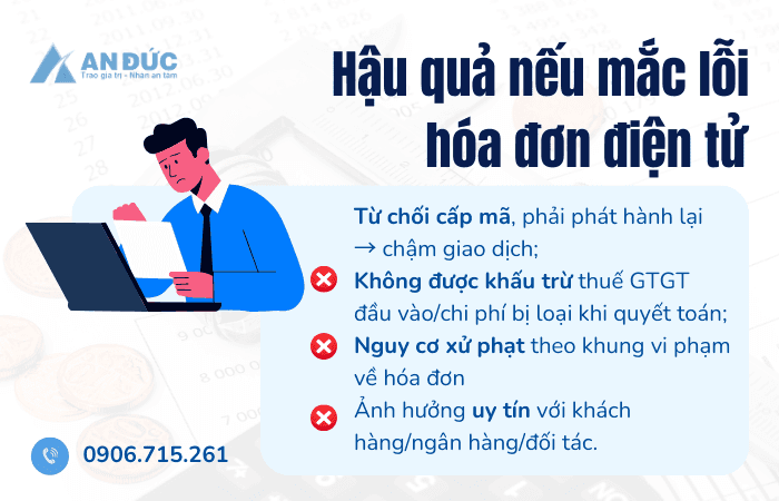 Hậu quả nếu mắc lỗi hoá đơn điện tử