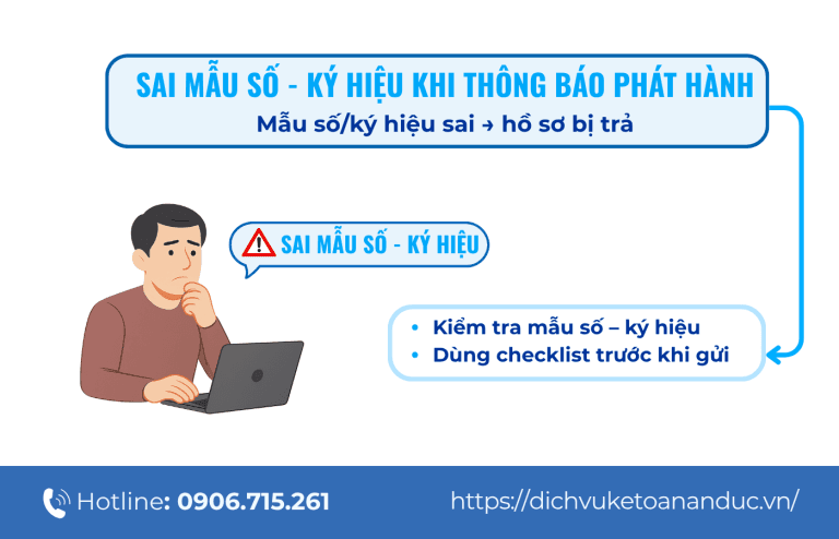 Lỗi 6: Sai thông tin khi đăng ký/thông báo phát hành hóa đơn