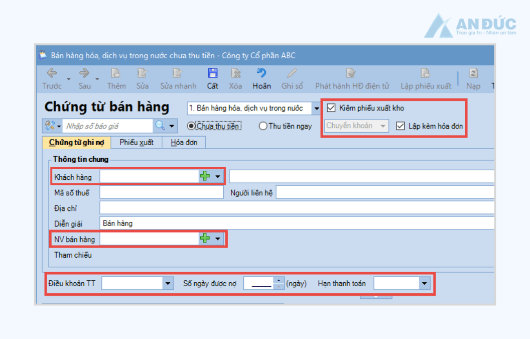 Đại lý thuế An Đức Lưu ý khi lập hóa đơn