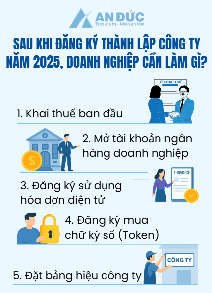Đại lý thuế An Đức Những việc cần làm sau khi đăng ký thành lập công ty