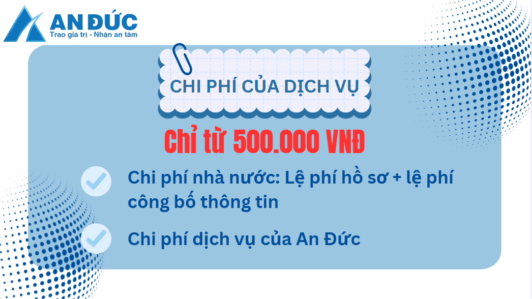 Đại lý thuế An Đức Chi phí dịch vụ thay đổi vốn điều lệ tại An Đức