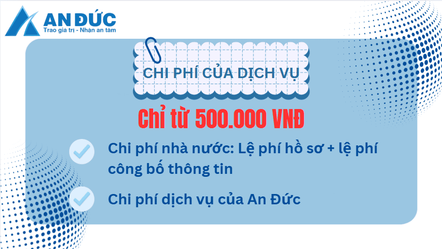Chi phí dịch vụ thay đổi CCCD trên Giấy phép kinh doanh tại An Đức