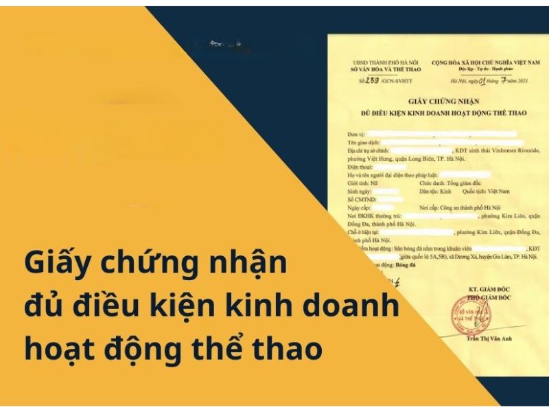 Thủ tục xin giấy chứng nhận đủ điều kiện kinh doanh hoạt động thể thao