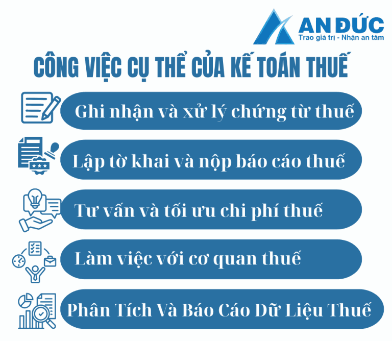 Công việc cụ thể của một kế toán thuế 